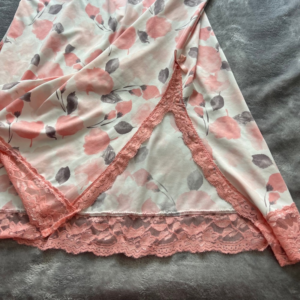 Marilyn Monroe Floral Lace Chemise Nightgown Pink White Underwire XL Sleeptime - Picture 5 of 8